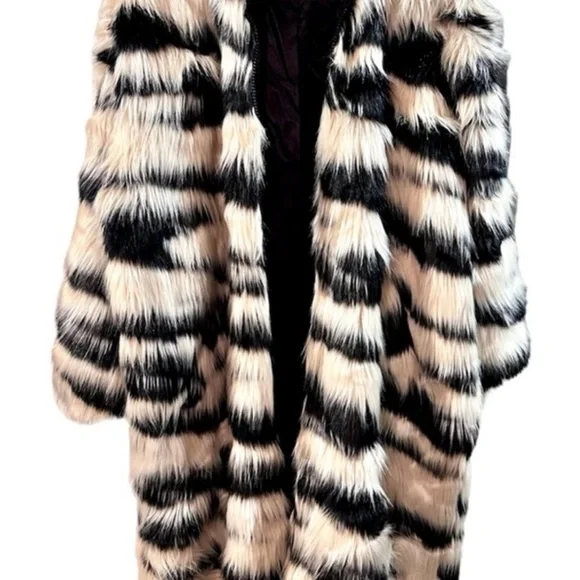 🥷🏿🥷🏿🥷🏿UGG KOKO OVERSIZED FAUX FUR COAT WOMEN SIZE-ML black/